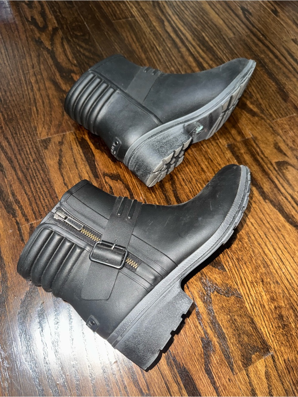 Sperry Black Short Ankle Rain Booties - Picture 2 of 6